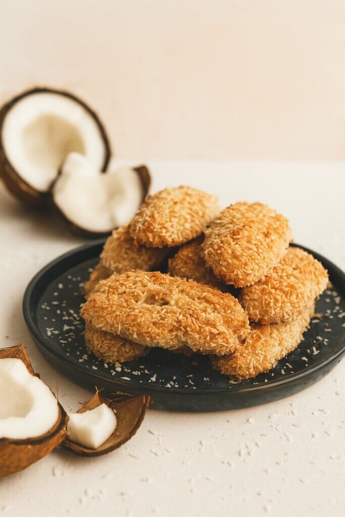 Zuckerfreies Gebäck, Mit Datteln gesüßt, gesunder Nachtisch, gesund Backen, Kokosstangen, Backen mit Kokos